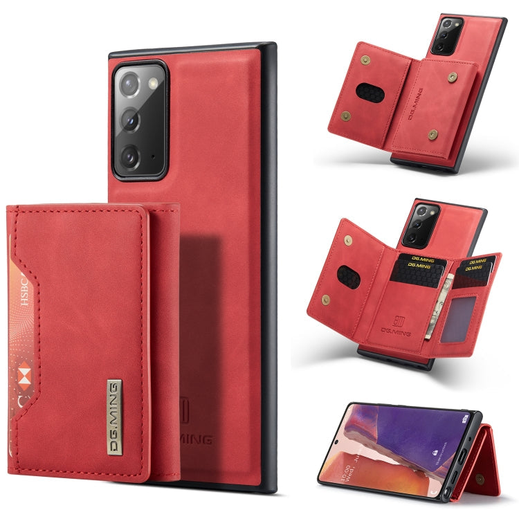 DG.MING M2 Series 3-Fold Multi Card Bag + Magnetic Back Cover Shockproof Case with Wallet & Holder Function – Shockproof, Magnetic, Card Slot, For Samsung Galaxy A52 5G / 4G, For Samsung Galaxy Note20, For Samsung Galaxy S20 FE For Samsung Galaxy Note20 Red