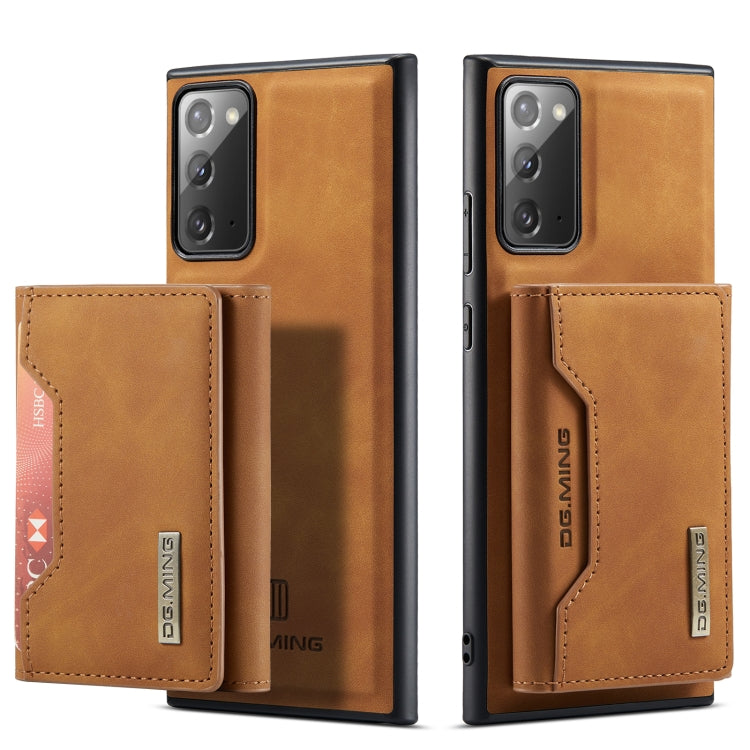 DG.MING M2 Series 3-Fold Multi Card Bag + Magnetic Back Cover Shockproof Case with Wallet & Holder Function – Shockproof, Magnetic, Card Slot, For Samsung Galaxy A52 5G / 4G, For Samsung Galaxy Note20, For Samsung Galaxy S20 FE For Samsung Galaxy Note20 Brown