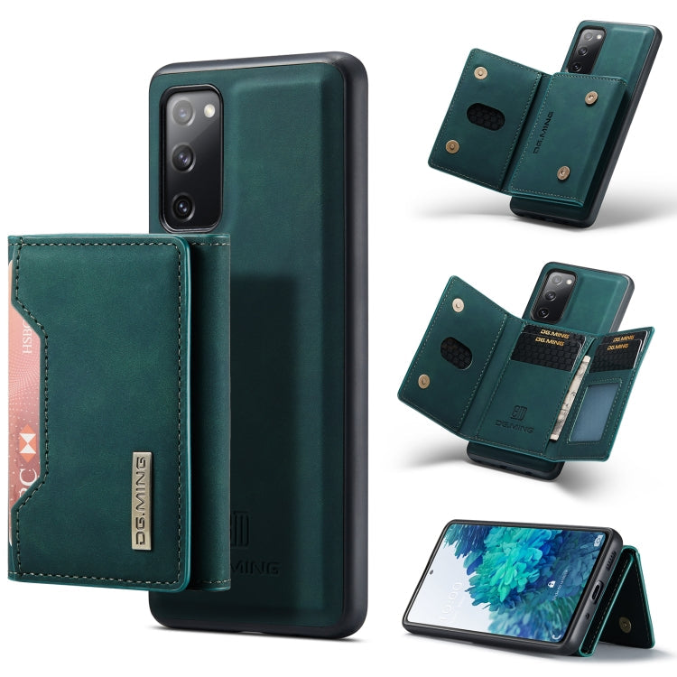 DG.MING M2 Series 3-Fold Multi Card Bag + Magnetic Back Cover Shockproof Case with Wallet & Holder Function – Shockproof, Magnetic, Card Slot, For Samsung Galaxy A52 5G / 4G, For Samsung Galaxy Note20, For Samsung Galaxy S20 FE For Samsung Galaxy S20 FE Green