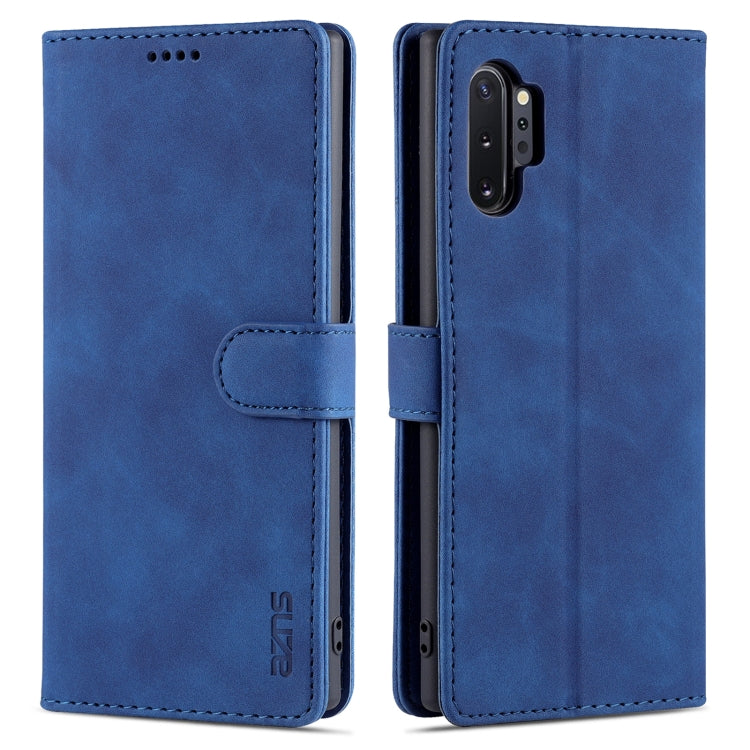 AZNS Skin Feel Calf Texture Horizontal Flip Leather Case with Card Slots & Holder & Wallet – Card Slot, Flip, Leather, For Samsung Galaxy M62 / F62, For Samsung Galaxy Note10+, For Samsung Galaxy Note20, For Samsung Galaxy Note20 Ultra For Samsung Galaxy Note10+ Blue