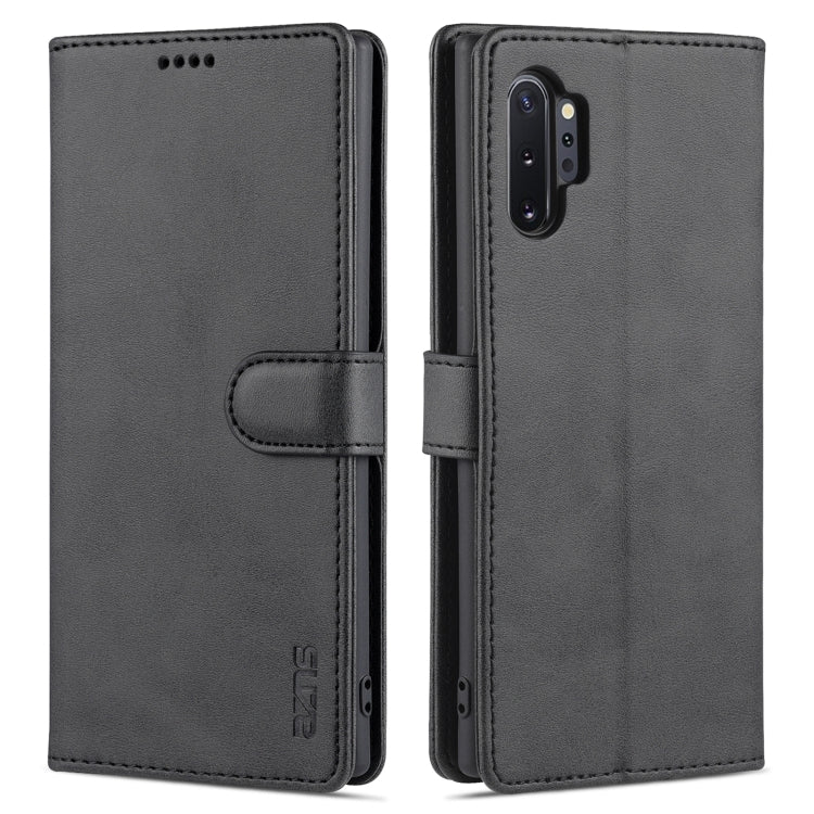 AZNS Skin Feel Calf Texture Horizontal Flip Leather Case with Card Slots & Holder & Wallet – Card Slot, Flip, Leather, For Samsung Galaxy M62 / F62, For Samsung Galaxy Note10+, For Samsung Galaxy Note20, For Samsung Galaxy Note20 Ultra For Samsung Galaxy Note10+ Black