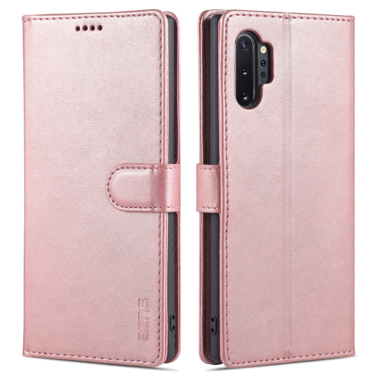 AZNS Skin Feel Calf Texture Horizontal Flip Leather Case with Card Slots & Holder & Wallet – Card Slot, Flip, Leather, For Samsung Galaxy M62 / F62, For Samsung Galaxy Note10+, For Samsung Galaxy Note20, For Samsung Galaxy Note20 Ultra For Samsung Galaxy Note10+ Rose Gold
