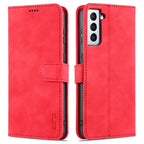 AZNS Skin Feel Calf Texture Horizontal Flip Leather Case with Card Slots & Holder & Wallet, For Samsung Galaxy S21 5G, For Samsung Galaxy S21 FE 5G, For Samsung Galaxy S21 Ultra 5G, For Samsung Galaxy S21+ 5G For Samsung Galaxy S21 5G Red