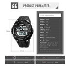 SKMEI 1756 Dual Time Countdown Alarm Clock Men Sports Luminous Electronic Watch