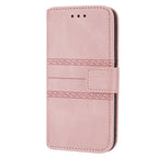 Embossed Striped Magnetic Buckle PU + TPU Horizontal Flip Leather Case with Holder & Card Slot & Wallet & Photo Frame & Sling, For iPhone 8 / 7 / 6, For iPhone 8 Plus / 7 Plus / 6 Plus