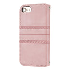 Embossed Striped Magnetic Buckle PU + TPU Horizontal Flip Leather Case with Holder & Card Slot & Wallet & Photo Frame & Sling, For iPhone 8 / 7 / 6, For iPhone 8 Plus / 7 Plus / 6 Plus