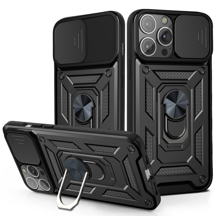 Sliding Camera Cover Design TPU+PC Protective Case, For iPhone 13 mini,... For iPhone 13 mini Black