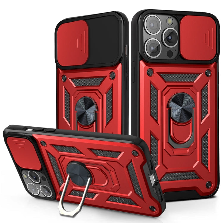 Sliding Camera Cover Design TPU+PC Protective Case, For iPhone 13 Pro Max For iPhone 13 Pro Max Red