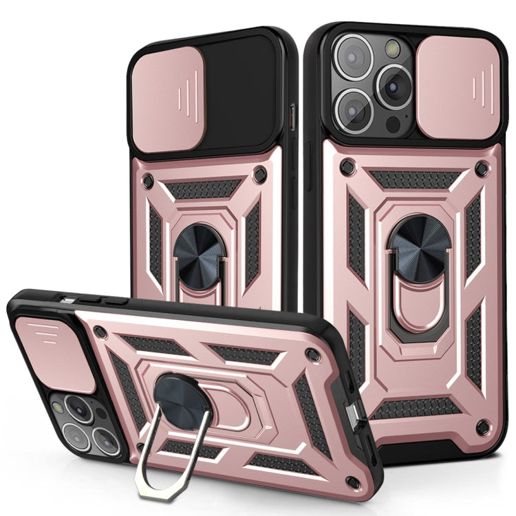 Sliding Camera Cover Design TPU+PC Protective Case – TPU, For iPhone 13 Pro Max For iPhone 13 Pro Max Rose Gold