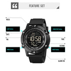 SKMEI 1762 Triplicate Round LED Dual Time Digital Display Waterproof Luminous Electronic Watch, SKMEI 1762