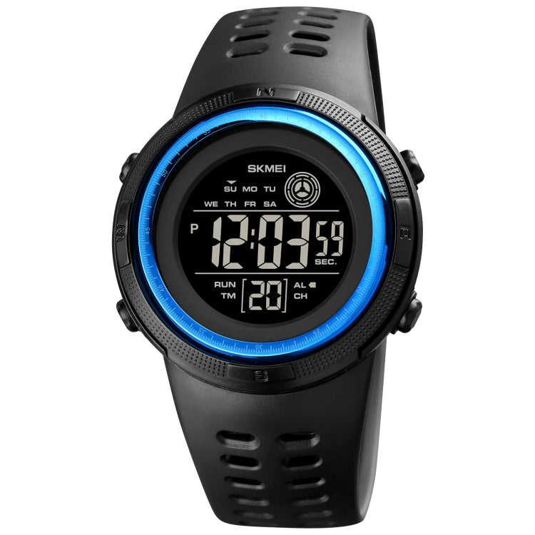 Watch – 1773 Triplicate Round LED Dual Time Digital Display Colorful Backlight... Blue Black