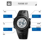 SKMEI 1773 Triplicate Round LED Dual Time Digital Display Colorful Backlight Electronic Watch