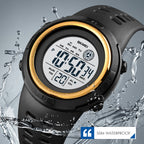 SKMEI 1773 Triplicate Round LED Dual Time Digital Display Colorful Backlight Electronic Watch