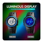 SKMEI 1773 Triplicate Round LED Dual Time Digital Display Colorful Backlight Electronic Watch