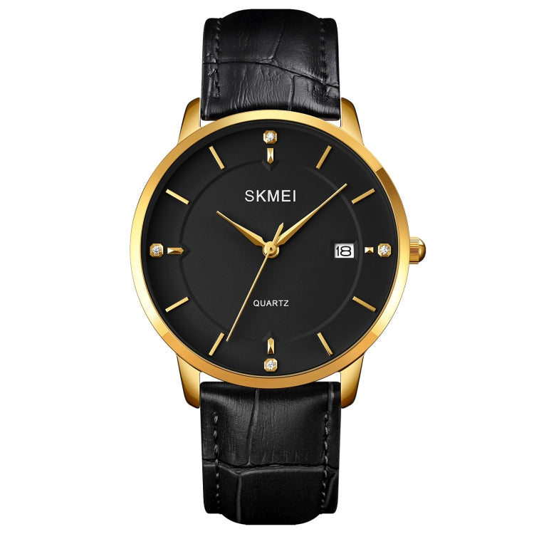 SKMEI 1801 Men Casual Calendar Quartz Watch Gold and Black