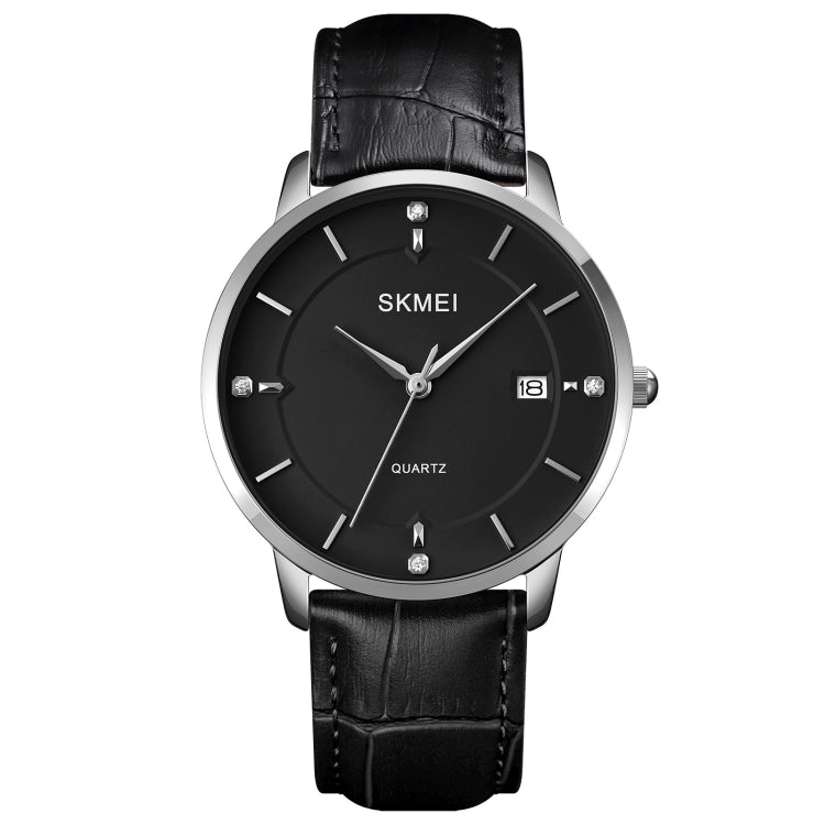 SKMEI 1801 Men Casual Calendar Quartz Watch Silver Black