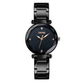 SKMEI 9180 Starry Sky Dial Stainless Steel Strap Quartz Watch for Ladies Black