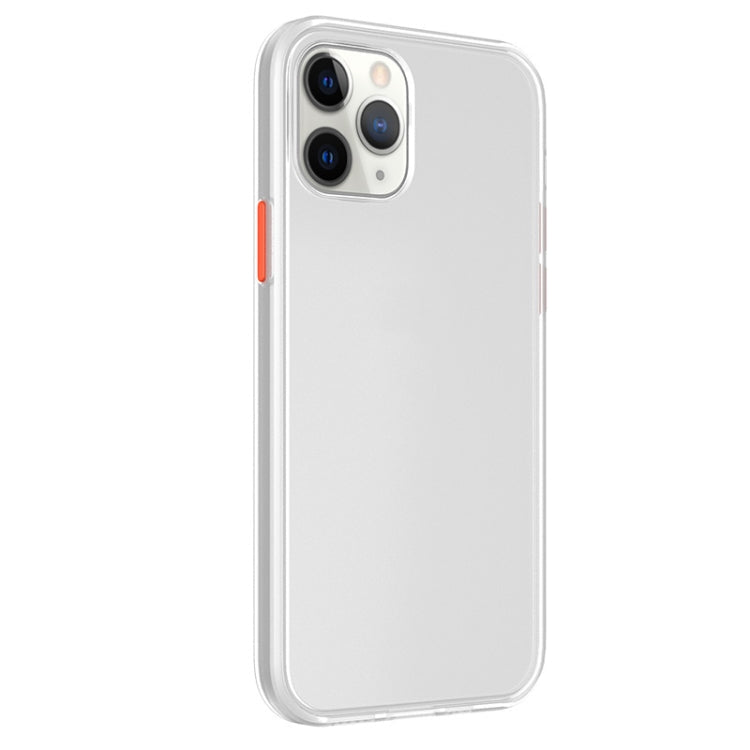 Skin Feel Frosted PC + TPU Shockproof Case with Color Button, For iPhone 12 mini, For iPhone 12 / 12 Pro, For iPhone 12 Pro Max For iPhone 12 mini White