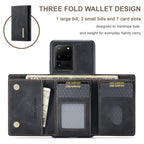 DG.MING M1 Series 3-Fold Multi Card Wallet Back Cover Shockproof Case with Holder Function, For Samsung Galaxy S20 Ultra, For Samsung Galaxy S20+