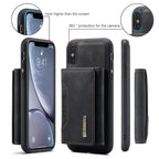 DG.MING M2 Series 3-Fold Multi Card Bag + Magnetic Back Cover Shockproof Case with Wallet & Holder Function, For iPhone X, For iPhone XS, For iPhone XS Max