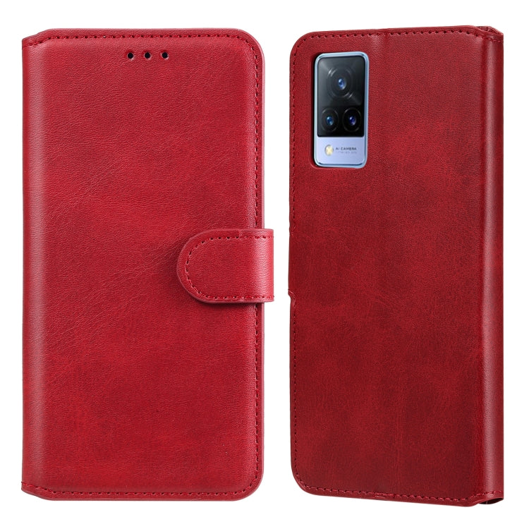Classic Calf Texture PU + TPU Horizontal Flip Leather Case with Holder & Card Slots & Wallet – Card Slot, Flip, Leather, For vivo V21, For vivo V21e, For vivo Y72 5G, For Google Pixel 6 For vivo V21 Red