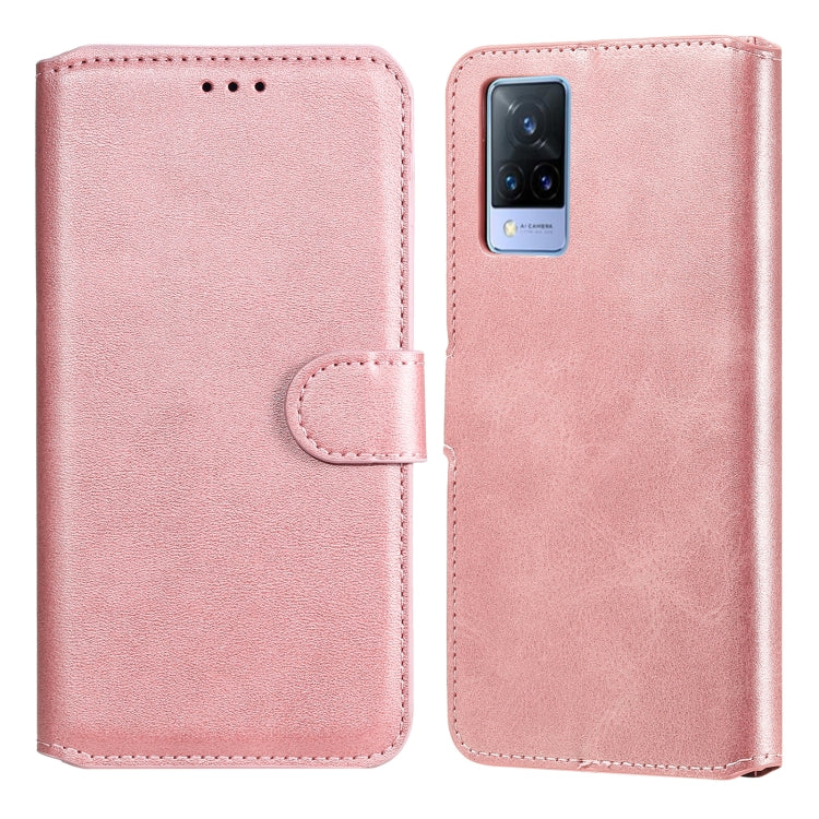 Classic Calf Texture PU + TPU Horizontal Flip Leather Case with Holder & Card Slots & Wallet – Card Slot, Flip, Leather, For vivo V21, For vivo V21e, For vivo Y72 5G, For Google Pixel 6 For vivo V21 Rose Gold