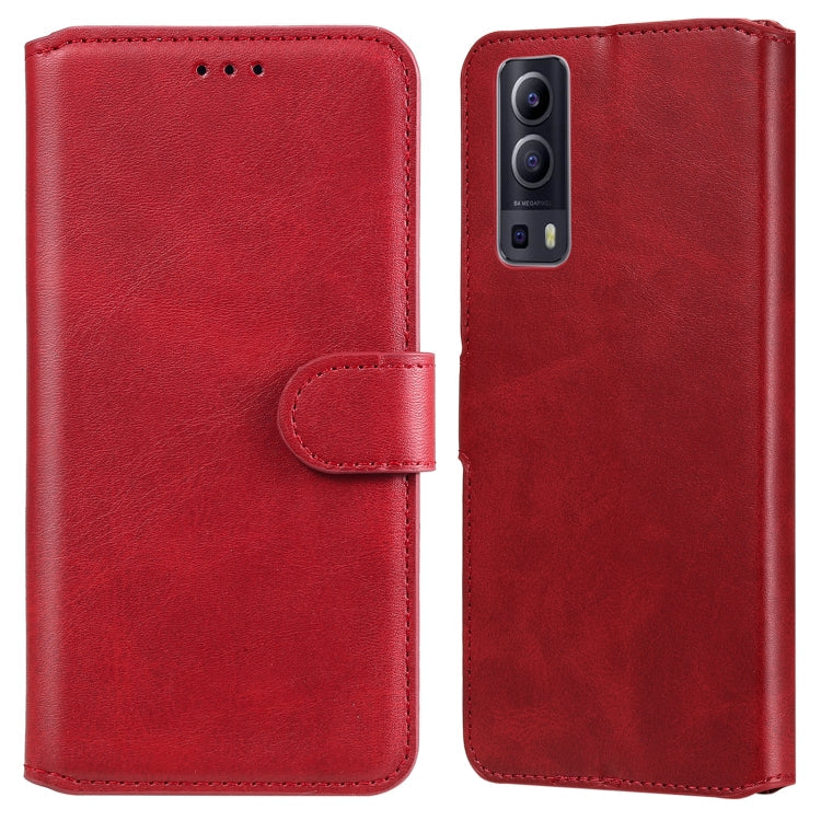 Classic Calf Texture PU + TPU Horizontal Flip Leather Case with Holder & Card Slots & Wallet – Card Slot, Flip, Leather, For vivo V21, For vivo V21e, For vivo Y72 5G, For Google Pixel 6 For vivo Y72 5G Red