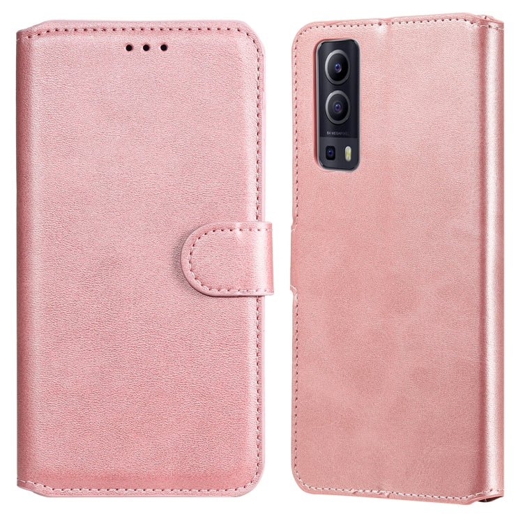 Classic Calf Texture PU + TPU Horizontal Flip Leather Case with Holder & Card Slots & Wallet – Card Slot, Flip, Leather, For vivo V21, For vivo V21e, For vivo Y72 5G, For Google Pixel 6 For vivo Y72 5G Rose Gold