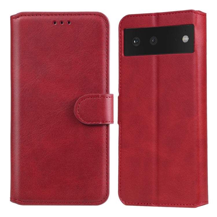 Classic Calf Texture PU + TPU Horizontal Flip Leather Case with Holder & Card Slots & Wallet – Card Slot, Flip, Leather, For vivo V21, For vivo V21e, For vivo Y72 5G, For Google Pixel 6 For Google Pixel 6 Red