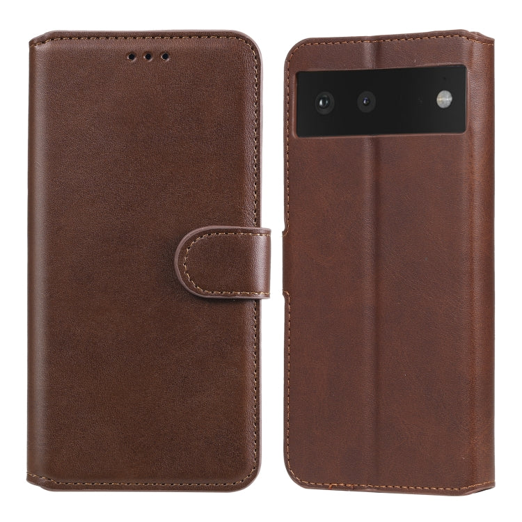 Classic Calf Texture PU + TPU Horizontal Flip Leather Case with Holder & Card Slots & Wallet – Card Slot, Flip, Leather, For vivo V21, For vivo V21e, For vivo Y72 5G, For Google Pixel 6 For Google Pixel 6 Brown