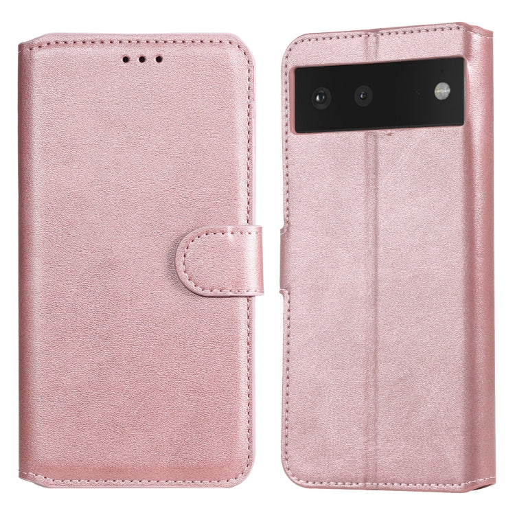 Classic Calf Texture PU + TPU Horizontal Flip Leather Case with Holder & Card Slots & Wallet – Card Slot, Flip, Leather, For vivo V21, For vivo V21e, For vivo Y72 5G, For Google Pixel 6 For Google Pixel 6 Rose Gold