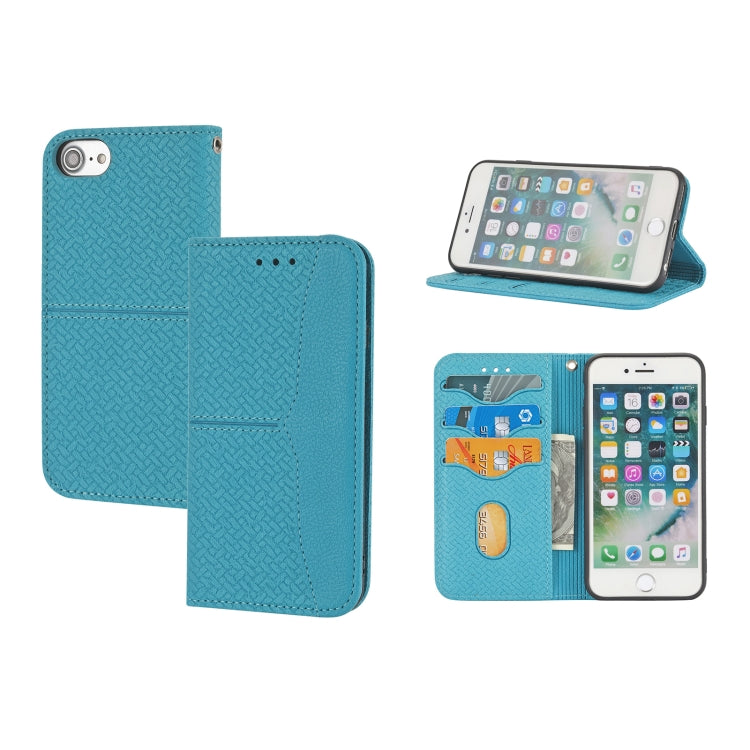 Case – Leather, Magnetic (iPhone 13 Pro) For iPhone SE 2022 SE 2020 8 7 Blue