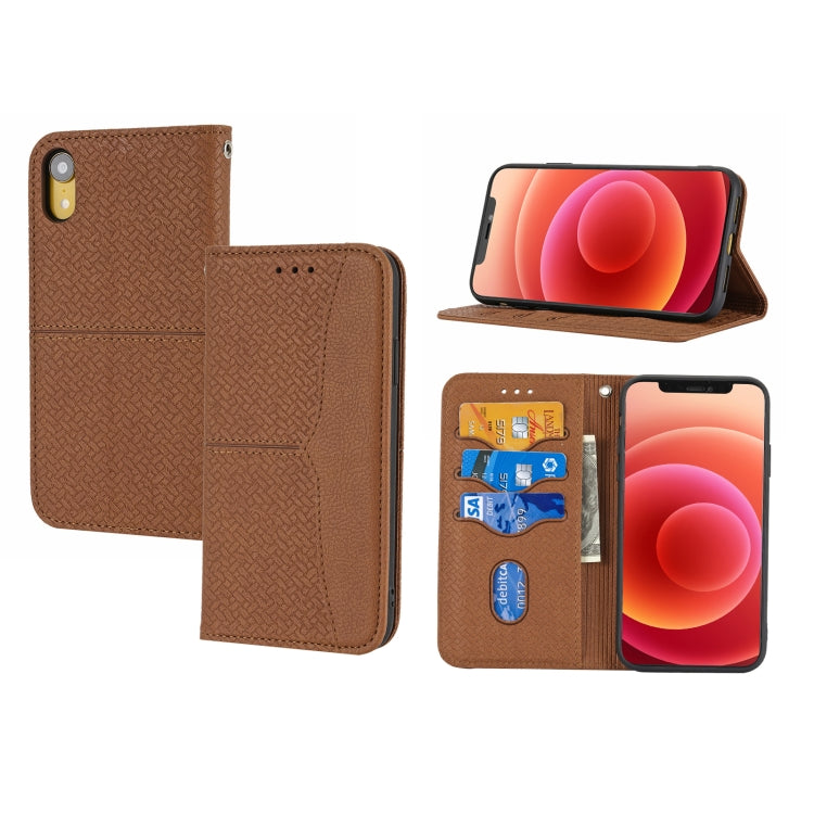 Woven Texture Stitching Magnetic Horizontal Flip PU Leather Case with Holder & Card Slots & Wallet & Lanyard, For iPhone X / XS, For iPhone XS Max For iPhone X XS Brown