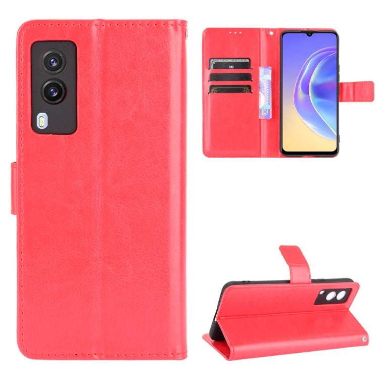 Crazy Horse Texture Horizontal Flip Leather Case with Holder & Card Slots & Lanyard – Lanyard, Card Slot, Flip, For T-Mobile REVVL V+ 5G, For vivo V21E 5G, For Infinix Hot 10s X689, For Infinix Note 10 Pro, For Infinix Note 10, For Blackview A100 For vivo V21E 5G Red