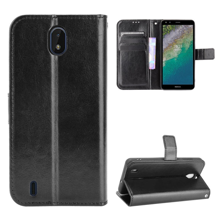 Crazy Horse Texture Horizontal Flip Leather Case with Holder & Card Slots & Lanyard, For Nokia C01 Plus, For Nokia C10 / C20, For Nokia XR20, For Samsung Galaxy Z Fold3 5G, For Xiaomi Poco F3 GT, For OnePlus Nord 2 5G For Nokia C01 Plus Black