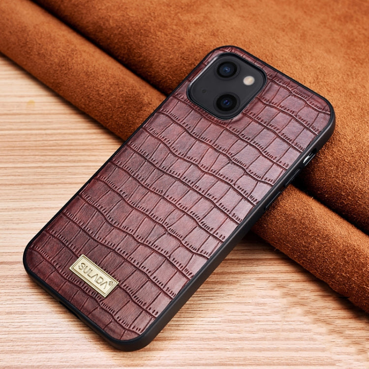 Crocodile Texture TPU Protective Case, For iPhone 13 mini, For iPhone... For iPhone 13 Mocha Brown