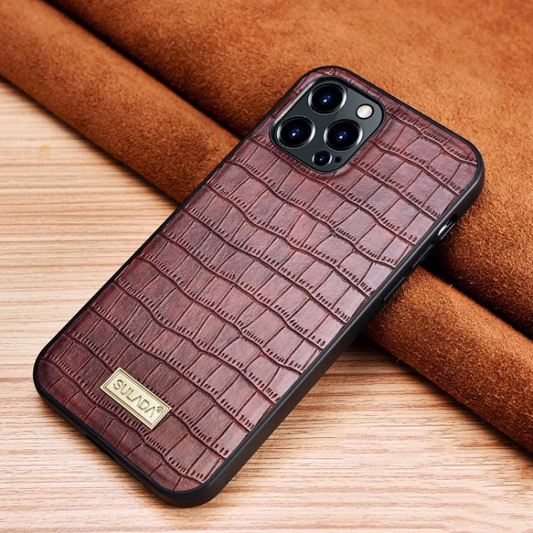 Crocodile Texture TPU Protective Case, For iPhone 13 mini, For iPhone... For iPhone 13 Pro Mocha Brown
