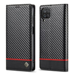 LC.IMEEKE Carbon Fiber PU + TPU Horizontal Flip Leather Case with Holder & Card Slot & Wallet, For Samsung Galaxy A12 5G, For Samsung Galaxy A22 4G, For Samsung Galaxy A22 5G, For Samsung Galaxy A32 4G, For Samsung Galaxy A51 4G / M40s                 ... For Samsung Galaxy A12 5G Horizontal Black
