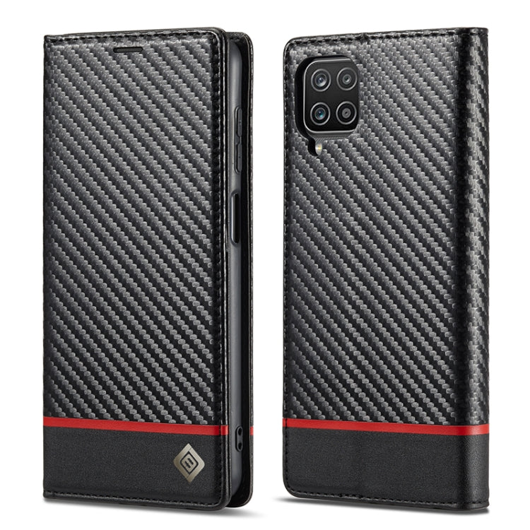 LC.IMEEKE Carbon Fiber PU + TPU Horizontal Flip Leather Case with Holder & Card Slot & Wallet, For Samsung Galaxy A12 5G, For Samsung Galaxy A22 4G, For Samsung Galaxy A22 5G, For Samsung Galaxy A32 4G, For Samsung Galaxy A51 4G / M40s                 ... For Samsung Galaxy A12 5G Horizontal Black
