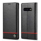 LC.IMEEKE Carbon Fiber PU + TPU Horizontal Flip Leather Case with Holder & Card Slot & Wallet, For Samsung Galaxy S10, For Samsung Galaxy S10+, For Samsung Galaxy S20, For Samsung Galaxy S20+, For Samsung Galaxy S20 FE, For Samsung Galaxy S21 5G       ... For Samsung Galaxy S10 Horizontal Black