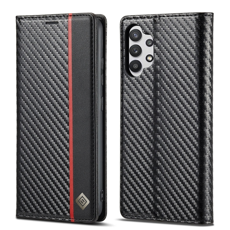 LC.IMEEKE Carbon Fiber PU + TPU Horizontal Flip Leather Case with Holder & Card Slot & Wallet For Samsung Galaxy A32 5G(Vertical Black), For Samsung Galaxy A32 5G For Samsung Galaxy A32 5G EDA001912922A