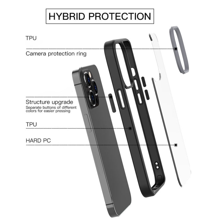 Ming Shield Hybrid Frosted Transparent PC + TPU Scratchproof Shockproof Case – Shockproof, TPU, For iPhone 13 Pro Max