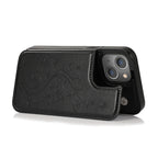 Butterflies Flowers Double Buckle PU + TPU Protective Case with Holder... (iPhone 13 Pro)