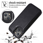 Double Buckle Shockproof PU Protective Case with Card Slots & Holder, For iPhone 13 Pro Max