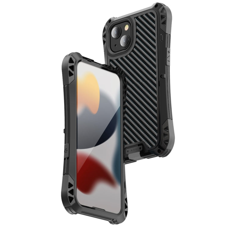 R-JUST AMIRA Shockproof Dustproof Waterproof Metal Protective Case, For iPhone 13 mini, For iPhone 13, For iPhone 13 Pro, For iPhone 13 Pro Max For iPhone 13 mini Black