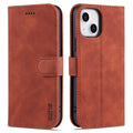 AZNS Skin Feel Calf Texture Horizontal Flip Leather Case with Card Slots & Holder & Wallet, For iPhone 13, For iPhone 13 Mini For iPhone 13 Brown