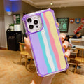 Rainbow TPU + PC Glass Shockproof Case, For iPhone 13 For iPhone 13 Rainbow Pattern Purple