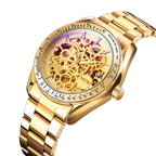 SKMEI 9194 Men Mechanical Gear Dial Automatic Mechanical Watch Gold