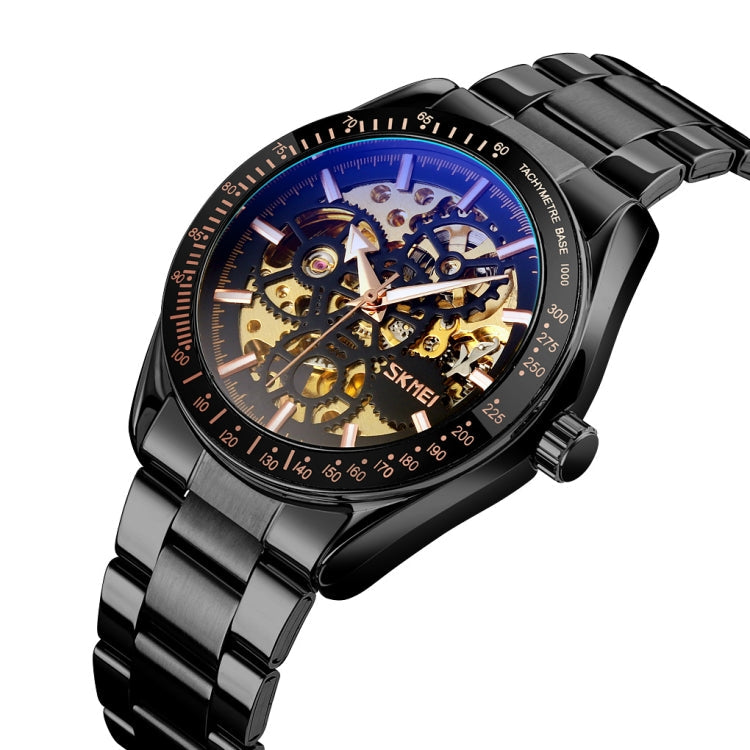 SKMEI 9194 Men Mechanical Gear Dial Automatic Mechanical Watch Black