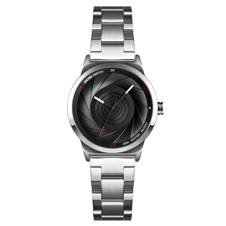 SKMEI 9210 Ladies Business Watch Simple 3D Dial Quartz Watch, For Ladies For Ladies Silver Black